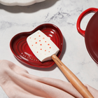 Stoneware Heart Spoon RestCerise image number 5